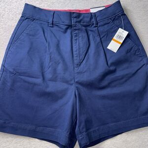 IZOD Tina Twill Short Women's 2 Blue Chino Twill 5" Inseam Stretch Golf MSRP 50